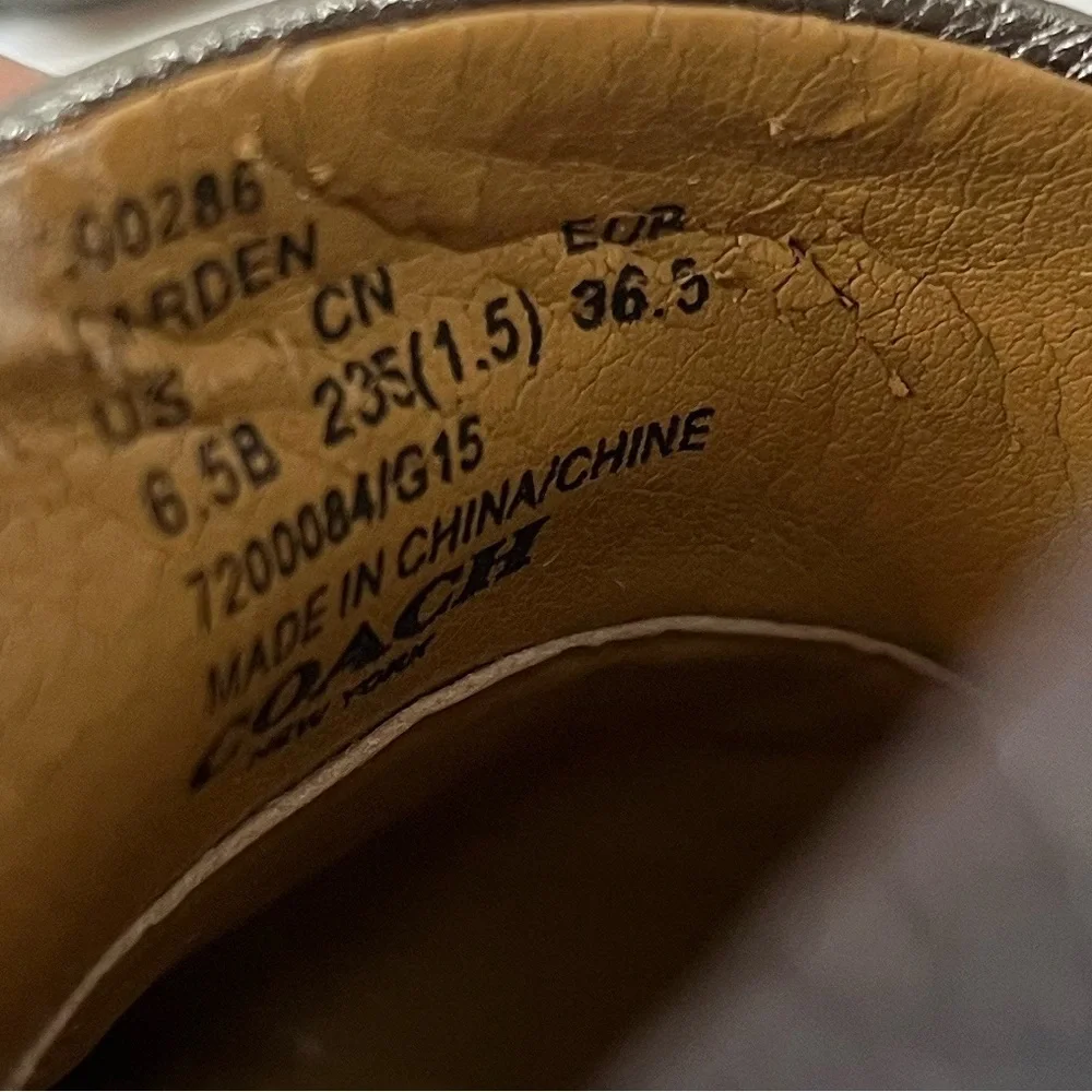 Coach Metallic Silver Leather Platform Loafers Size 6.5 B - Picture 10 of 12